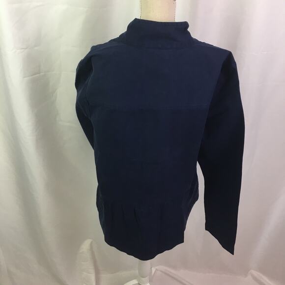 Denim & Co Twill Peplum Waist Jacket Navy XS - Picture 6 of 15